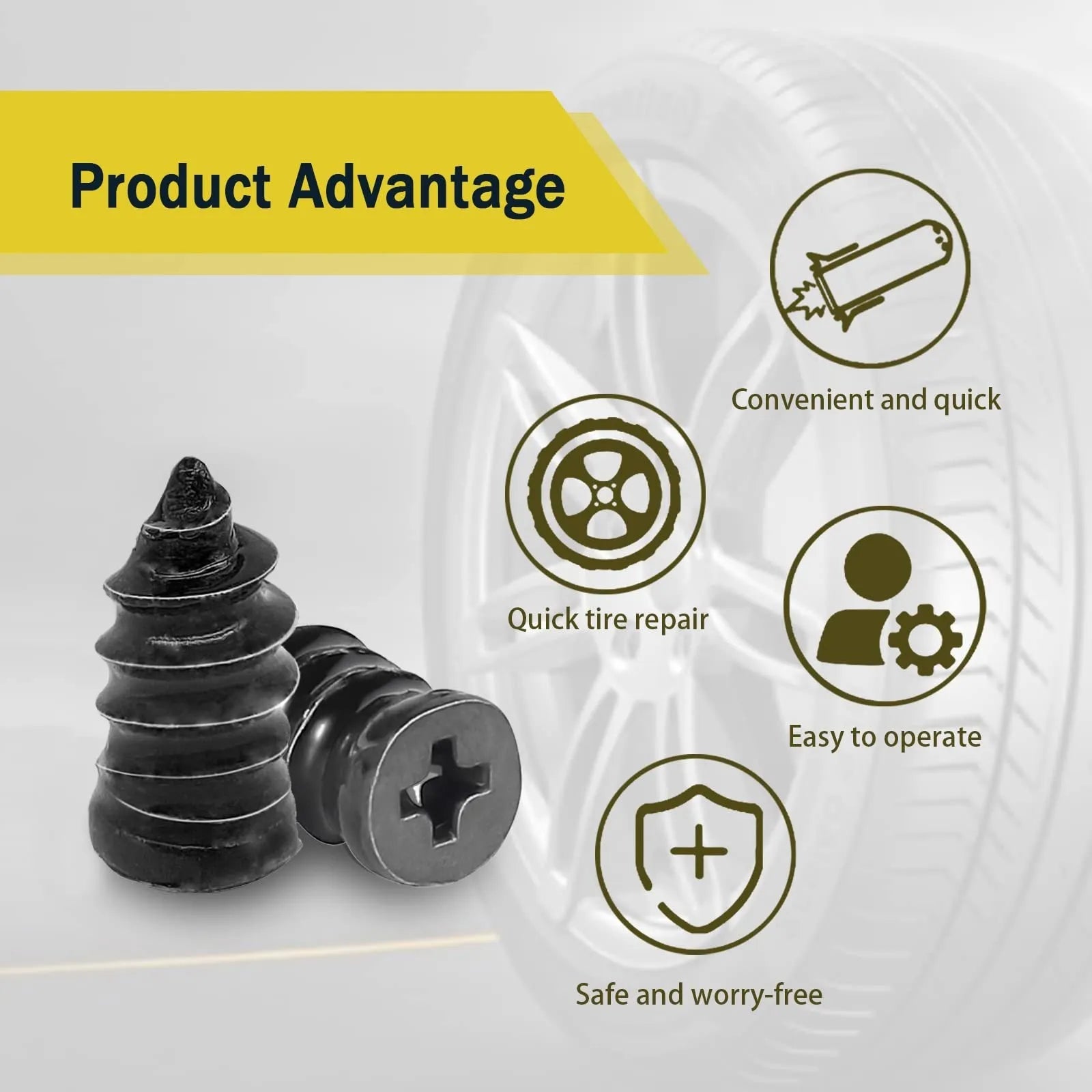🔧 Tire Repair Rubber Nail Kit 🔩