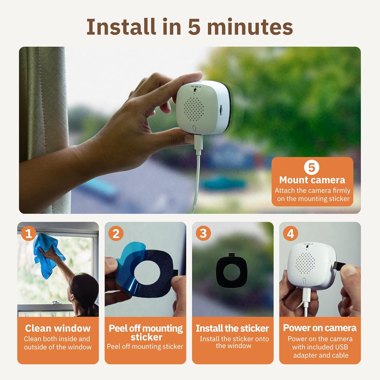 3MP 2K Window Camera,2.4GHz& 5GHz wiFiIndoor Cameras