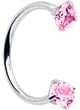 Internally Threaded Titanium Horseshoe Nose Ring with CZ Gems - Hypoallergenic & Lightweight
