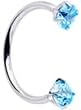 Internally Threaded Titanium Horseshoe Nose Ring with CZ Gems - Hypoallergenic & Lightweight