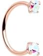 Internally Threaded Titanium Horseshoe Nose Ring with CZ Gems - Hypoallergenic & Lightweight