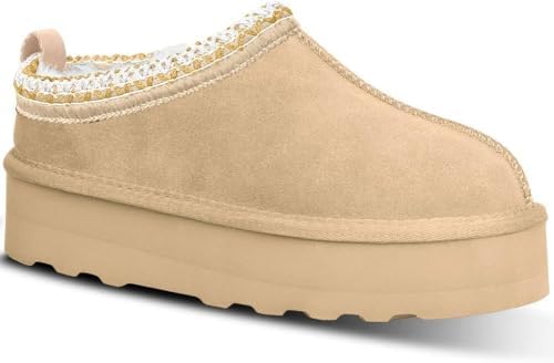 Women's Platform Ankle Boots Fur-Lined Slippers Anti-Slip Winter Snow Boots for Outdoor