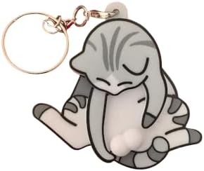 Interactive Rotating Cat Keychain with Wiggling Eggs - Fun Fidget Toy for Bags & Keys
