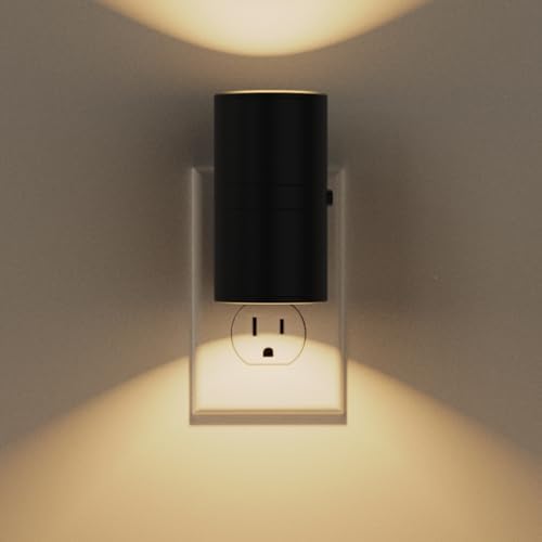 Dimmable LED Night Light with Dusk-to-Dawn Sensor, Adjustable Brightness, Soft White 3000K, 2-Pack
