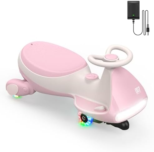 Electric Wiggle Car with Pedal, 2-in-1 Swing Car, 360° Steering, 2 Speeds Max 4 Mph, Bluetooth