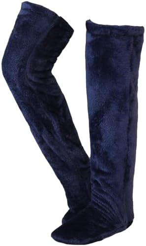 Thigh High Fuzzy Socks - Plush Teddy Bear Non-Slip Warm Sleeping Lounge Winter