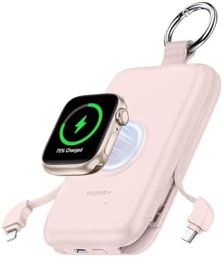 10000mAh PD 20W Fast Charging Power Bank with Built-in Cables for iPhone & Apple Watch