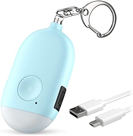 Rechargeable Personal Alarm Keychain - 130dB Siren, LED Light, 3-Pack for Safety