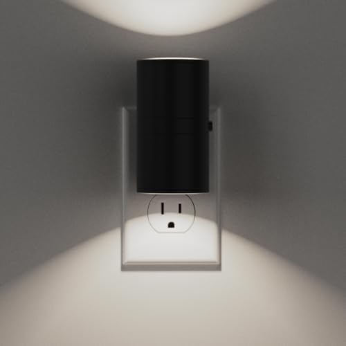 Dimmable LED Night Light with Dusk-to-Dawn Sensor, Adjustable Brightness, Soft White 3000K, 2-Pack