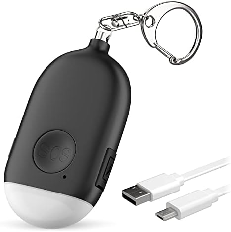Rechargeable Personal Alarm Keychain - 130dB Siren, LED Light, 3-Pack for Safety