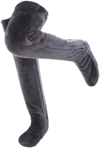 Thigh High Fuzzy Socks - Plush Teddy Bear Non-Slip Warm Sleeping Lounge Winter