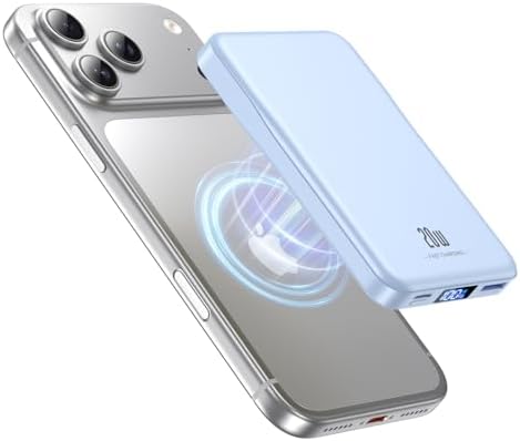 10000mAh Magnetic Power Bank with 20W Fast Charging, Wireless Portable Charger