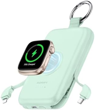 10000mAh PD 20W Fast Charging Power Bank with Built-in Cables for iPhone & Apple Watch