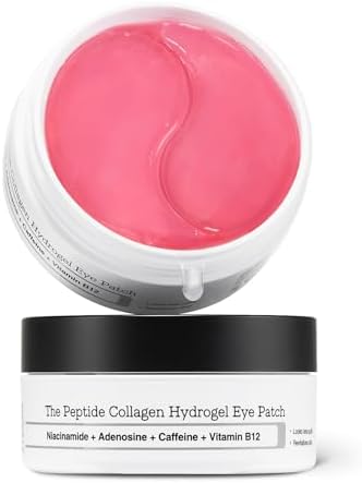 Pink Peptides Collagen Hydrogel Eye Patches for Puffy Eyes and Dark Circles, 60 Count