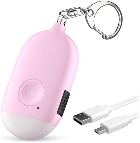 Rechargeable Personal Alarm Keychain - 130dB Siren, LED Light, 3-Pack for Safety