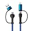 4 in 1 Fast Charging Cable 60W 6FT Apple MFi Certified USB C to Lightning Cable Nylon Braided USB A/C to C/Lightning Multi iPhone Charger Cord for iPhone 17 16 15 14 13 Pro/iPad/Samsung/MacBook