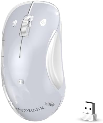Aesthetic Wireless Mouse with Customizable Covers & LED Mood Lighting - Rechargeable Ergonomic Design, 1200 DPI