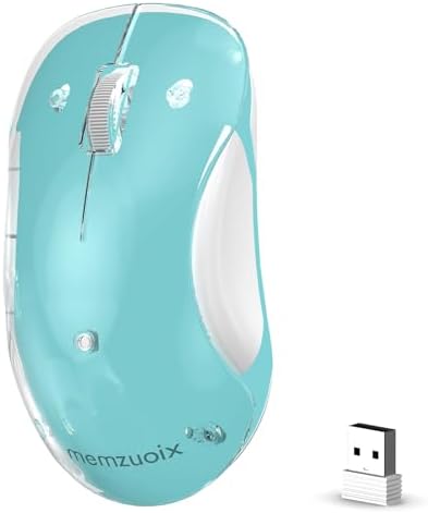 Aesthetic Wireless Mouse with Customizable Covers & LED Mood Lighting - Rechargeable Ergonomic Design, 1200 DPI