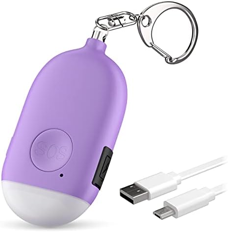 Rechargeable Personal Alarm Keychain - 130dB Siren, LED Light, 3-Pack for Safety