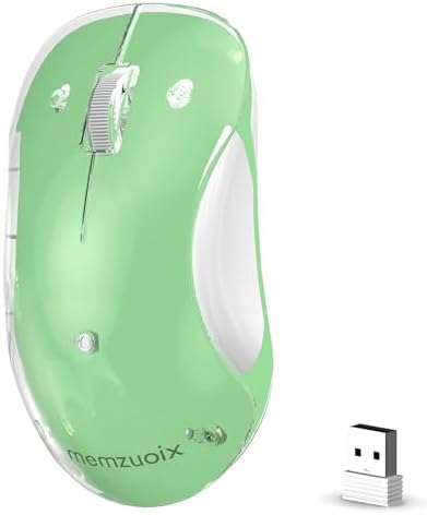 Aesthetic Wireless Mouse with Customizable Covers & LED Mood Lighting - Rechargeable Ergonomic Design, 1200 DPI