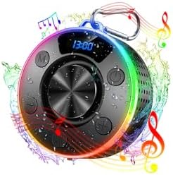 Portable Bluetooth Speaker with Stereo Sound, LED Light, and Suction Cup