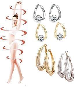 Lymphatic Drainage Slimming Hoop Earrings with Magnetotherapy and Acupuncture Therapy
