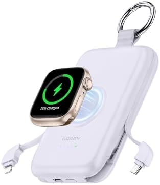 10000mAh PD 20W Fast Charging Power Bank with Built-in Cables for iPhone & Apple Watch