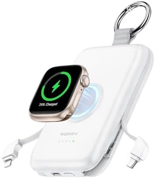 10000mAh PD 20W Fast Charging Power Bank with Built-in Cables for iPhone & Apple Watch