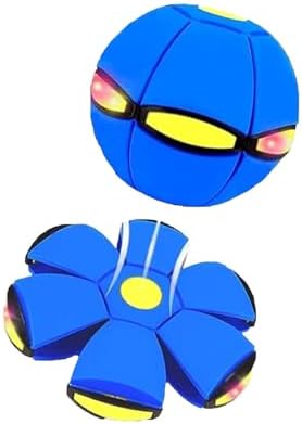 Magic Transforming Bouncing Ball & Flying Saucer Toy with LED Lights (2-Pack)