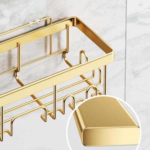 6-Pack Adhesive Shower Caddy Set - Rustproof Stainless Steel Bathroom Organizer & Storage
