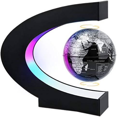 Magnetic Levitating Globe with LED Lights - 7 Color Floating World Desk Decor