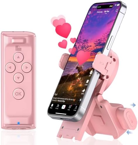Bluetooth Remote Control with Phone Stand for TikTok, E-Book Reading & Camera Shutter