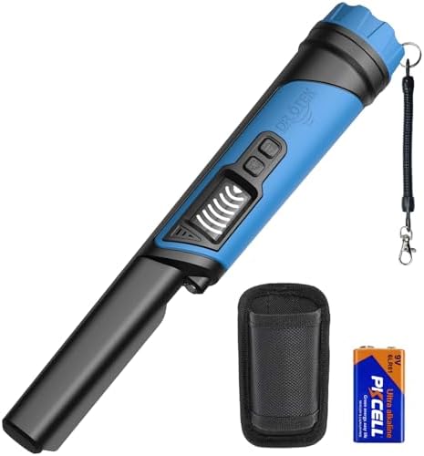 Waterproof Metal Detector Pinpointer with LCD Screen, 360° Detection & LED Light