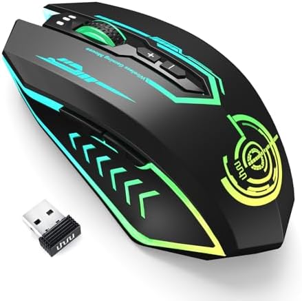 Rechargeable Wireless Gaming Mouse with 12000 DPI, 7 Programmable Buttons & RGB Lighting