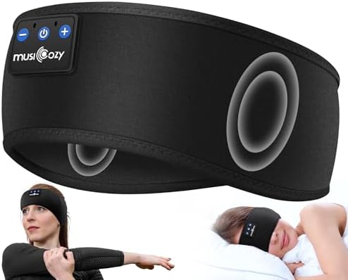 Sleep & Sports Bluetooth Headband with Ultra-Thin Speakers, 14-Hour Playtime, Sweat-Resistant