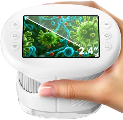 1000X Handheld Digital Microscope for Kids with 4K Screen & 12 Slides
