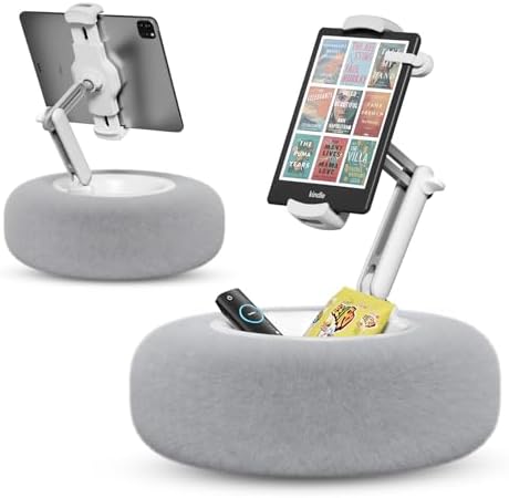 Adjustable Tablet Pillow Stand with Snack Bowl, Universal Holder for 4.7-13 inch Devices