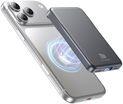 10000mAh Magnetic Power Bank with 20W Fast Charging, Wireless Portable Charger
