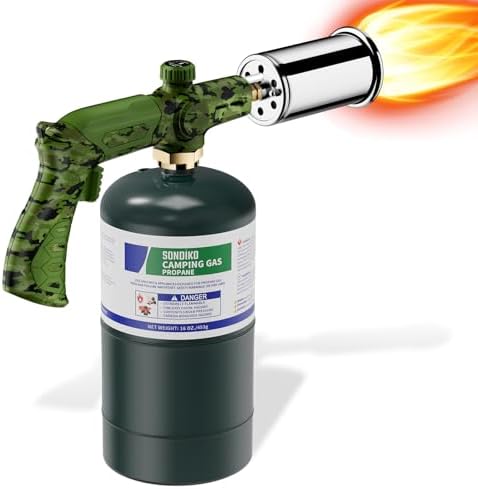Powerful Grill & Cooking Propane Torch with Adjustable Flame for Searing, BBQ, and Outdoor Use