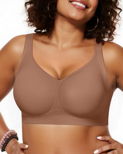 Plus Size Wireless Jelly Bra - Full Coverage Seamless T-Shirt Bra with Push Up Support