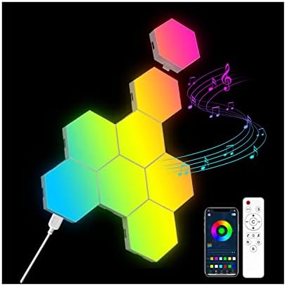 12 Pack Hexagon RGB Wall Panels - Smart LED Lights with Music Sync & DIY Design