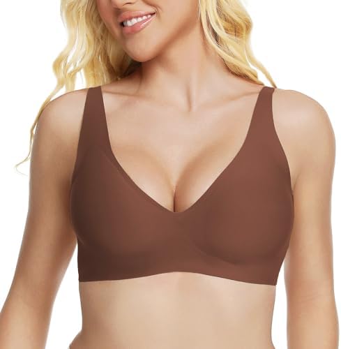 Wireless Deep V Push Up Bra Seamless Comfort Adjustable Straps No Underwire Everyday Wear