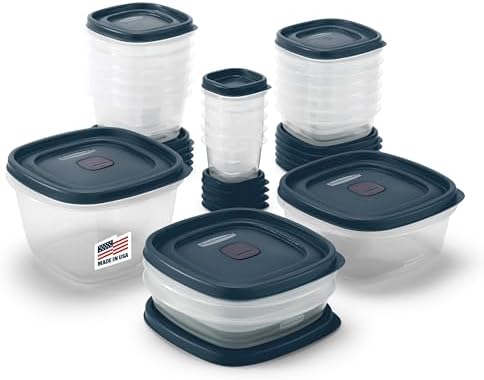 60-Piece Food Storage Containers with Vented Lids, Microwave and Dishwasher Safe Set