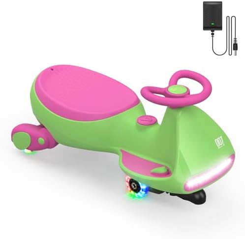 Electric Wiggle Car with Pedal, 2-in-1 Swing Car, 360° Steering, 2 Speeds Max 4 Mph, Bluetooth