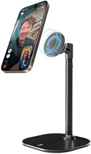 Adjustable Magnetic Phone Stand for Desk with 360° Rotation & Height Adjustment