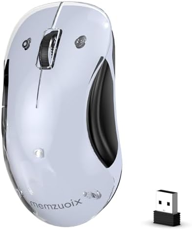 Aesthetic Wireless Mouse with Customizable Covers & LED Mood Lighting - Rechargeable Ergonomic Design, 1200 DPI