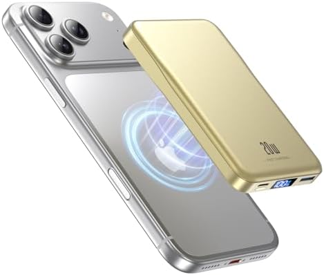 10000mAh Magnetic Power Bank with 20W Fast Charging, Wireless Portable Charger