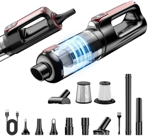 18000Pa Cordless 2-in-1 Car Vacuum & Air Duster, 130W Brushless Motor, 7800mAh Battery, LED Light, Multi-Nozzles