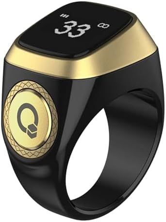 Smart Digital Prayer Ring with Tasbih Counter, Azan Alarm & OLED Display