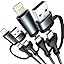 4 in 1 Fast Charging Cable 60W 6FT Apple MFi Certified USB C to Lightning Cable Nylon Braided USB A/C to C/Lightning Multi iPhone Charger Cord for iPhone 17 16 15 14 13 Pro/iPad/Samsung/MacBook